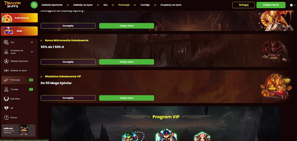 Promocje kasyna DragonSlots